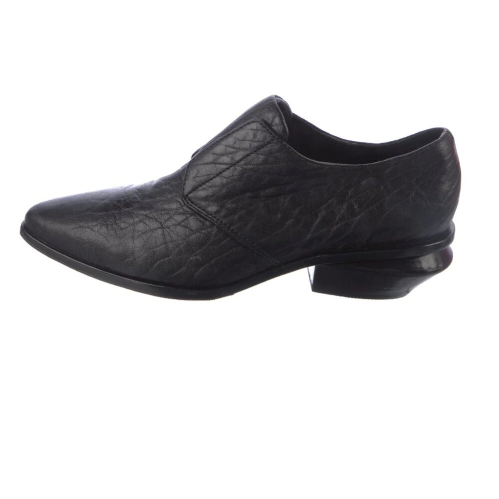 Alexander Wang Ines Oxford Black Leather Laceless Brogue Ankle Boots Size 7‎
